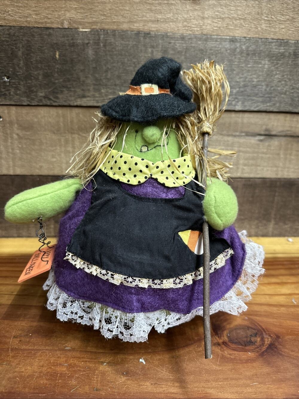 Michael’s Round Witch with Broom Halloween Figure Decor 10”